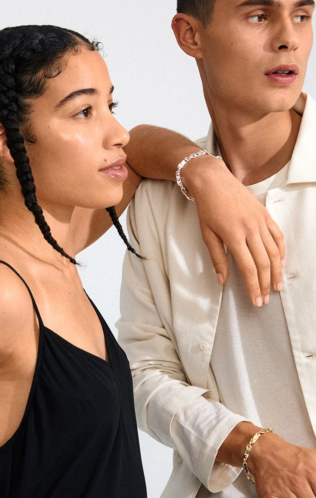INSTANT RECYCLED TEXTURED BRACELET IN SILVER