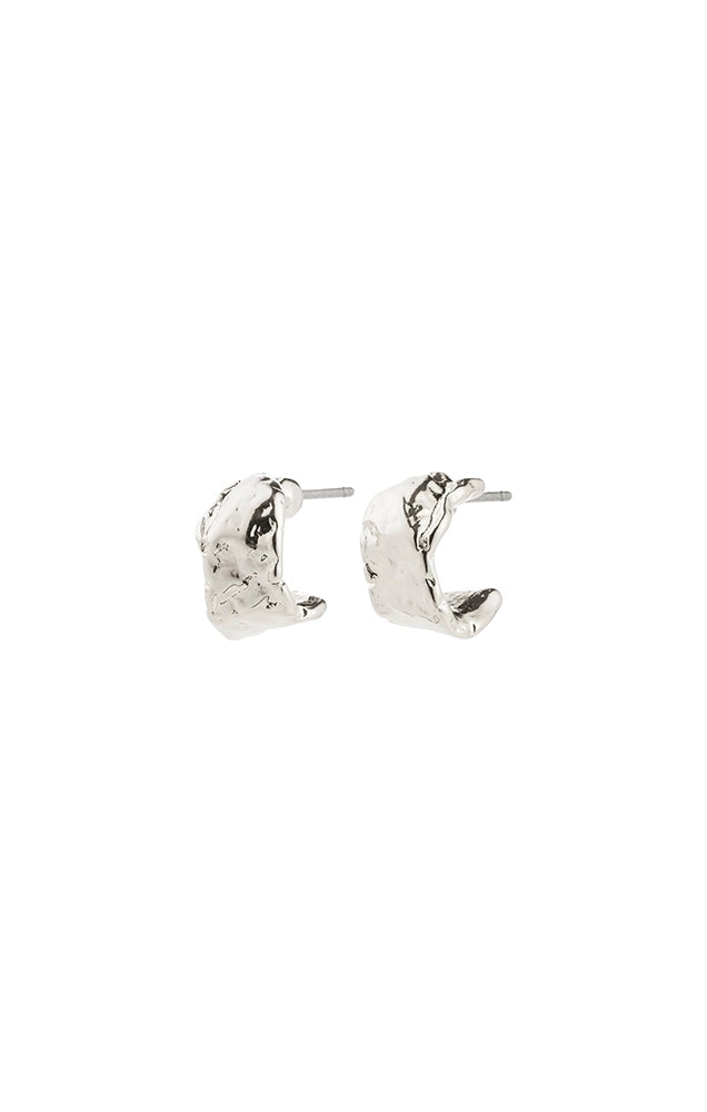INSTANT RECYCLED HUGGIE HOOP EARRINGS IN SILVER