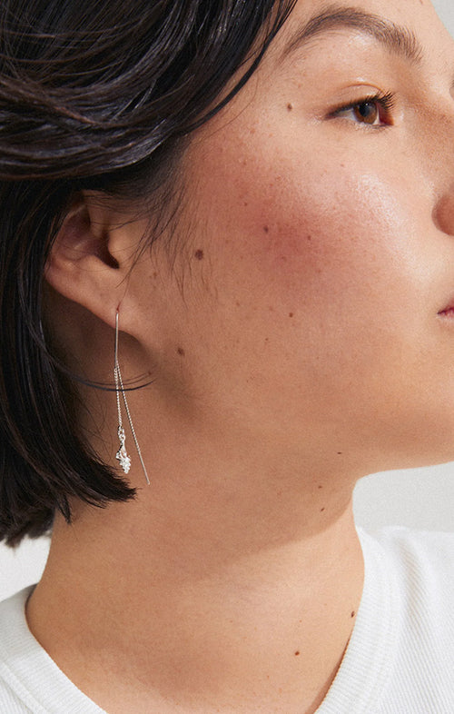 PILGRIM SEA RECYCLED CHAIN EARRINGS IN SILVER