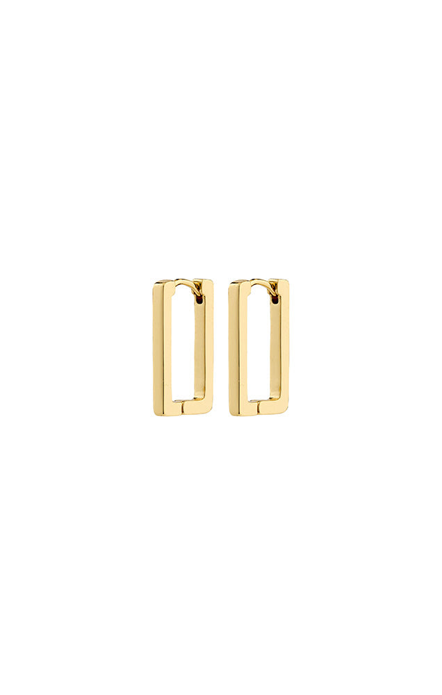 PILGRIM FEEL RECYCLED SQUARE HOOP EARRINGS IN GOLD