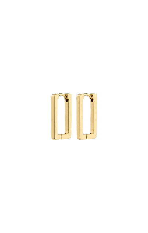 PILGRIM FEEL RECYCLED SQUARE HOOP EARRINGS IN GOLD