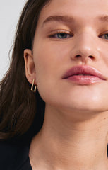 PILGRIM FEEL RECYCLED SQUARE HOOP EARRINGS IN GOLD