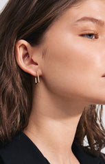 PILGRIM FEEL RECYCLED SQUARE HOOP EARRINGS IN GOLD