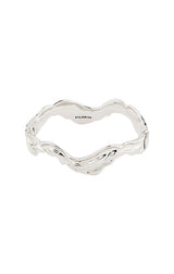 PILGRIM FEEL RECYCLED WAVY BANGLE BRACELET IN SILVER