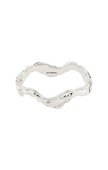 PILGRIM FEEL RECYCLED WAVY BANGLE BRACELET IN SILVER
