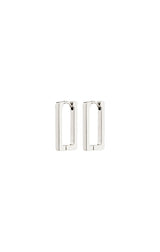 PILGRIM FEEL RECYCLED SQUARE HOOP EARRINGS IN SILVER