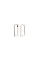 PILGRIM FEEL RECYCLED SQUARE HOOP EARRINGS IN SILVER