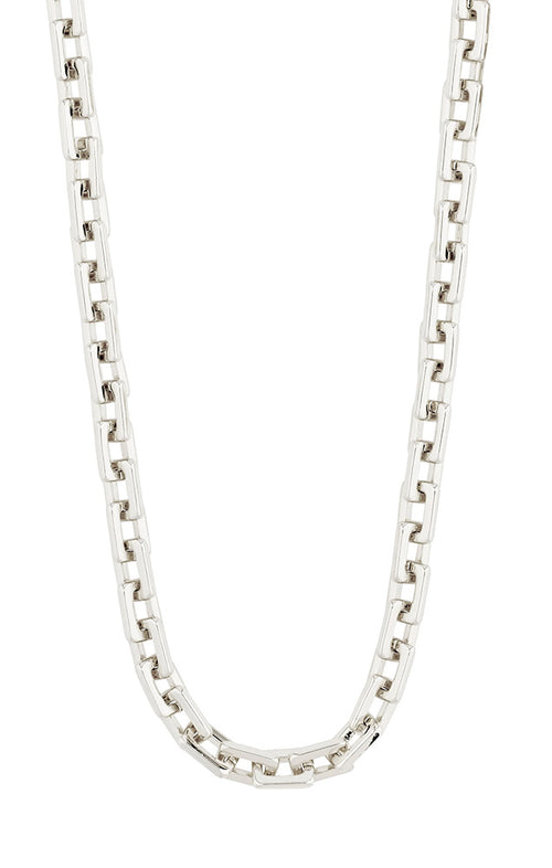 PILGRIM FEEL RECYCLED CABLE CHAIN NECKLACE IN SILVER