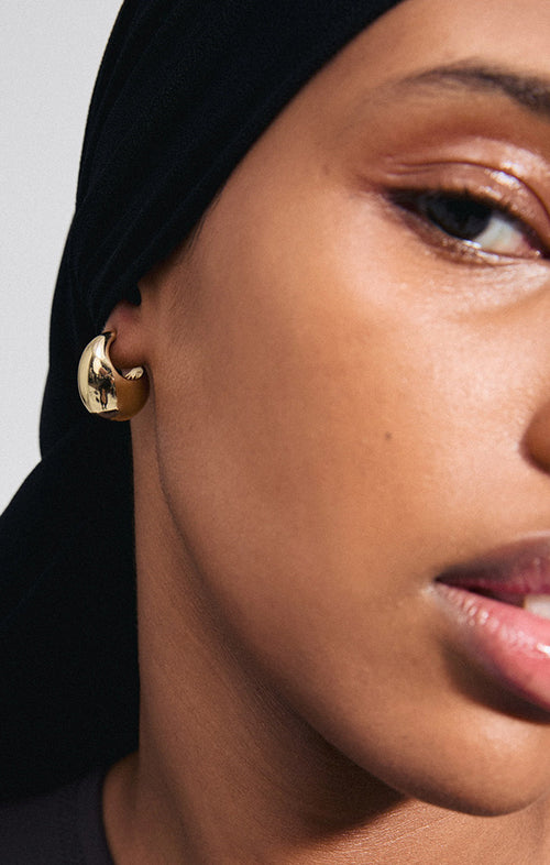 PILGRIM INTENT RECYCLED CHUNKY DROP EARRINGS IN GOLD