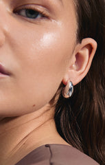 PILGRIM INTENT RECYCLED CHUNKY DROP EARRINGS IN SILVER