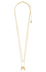 BETWEEN RECYCLED TINY PENDANTS NECKLACE 2-IN-1 IN GOLD