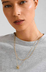 BETWEEN RECYCLED TINY PENDANTS NECKLACE 2-IN-1 IN GOLD