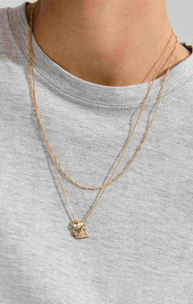 BETWEEN RECYCLED TINY PENDANTS NECKLACE 2-IN-1 IN GOLD