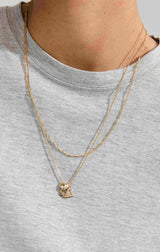 BETWEEN RECYCLED TINY PENDANTS NECKLACE 2-IN-1 IN GOLD