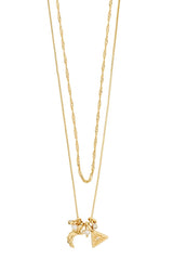 BETWEEN RECYCLED TINY PENDANTS NECKLACE 2-IN-1 IN GOLD