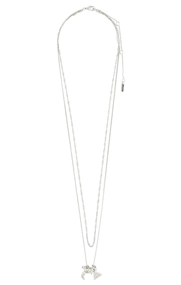 BETWEEN RECYCLED TINY PENDANTS NECKLACE 2-IN-1 IN SILVER