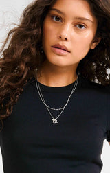 BETWEEN RECYCLED TINY PENDANTS NECKLACE 2-IN-1 IN SILVER