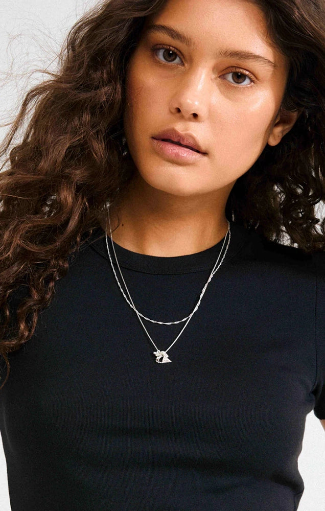 BETWEEN RECYCLED TINY PENDANTS NECKLACE 2-IN-1 IN SILVER