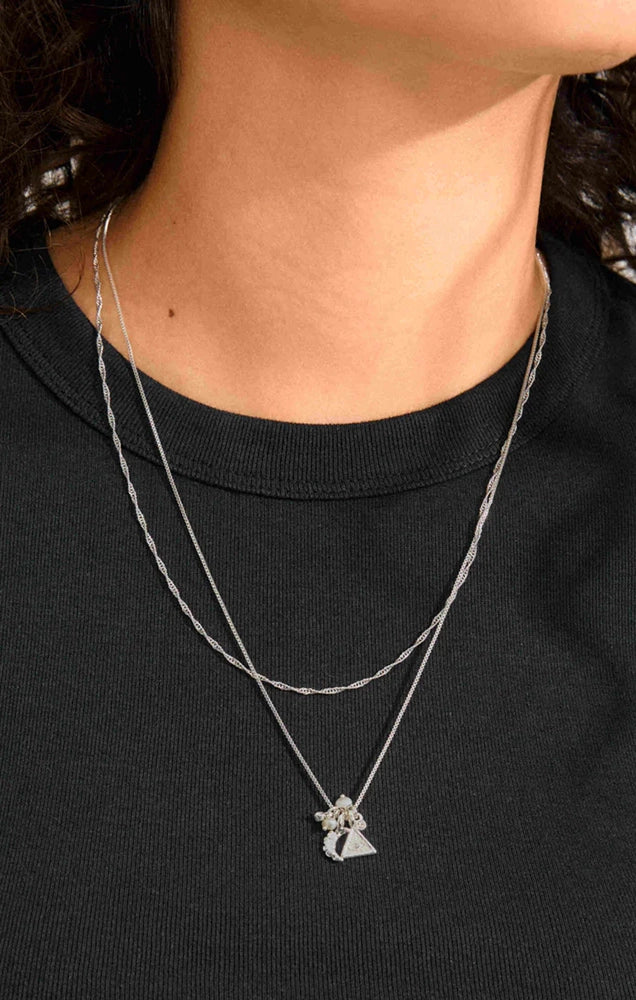 BETWEEN RECYCLED TINY PENDANTS NECKLACE 2-IN-1 IN SILVER