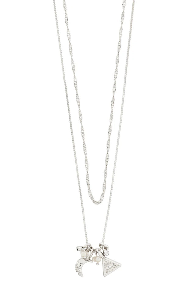 BETWEEN RECYCLED TINY PENDANTS NECKLACE 2-IN-1 IN SILVER