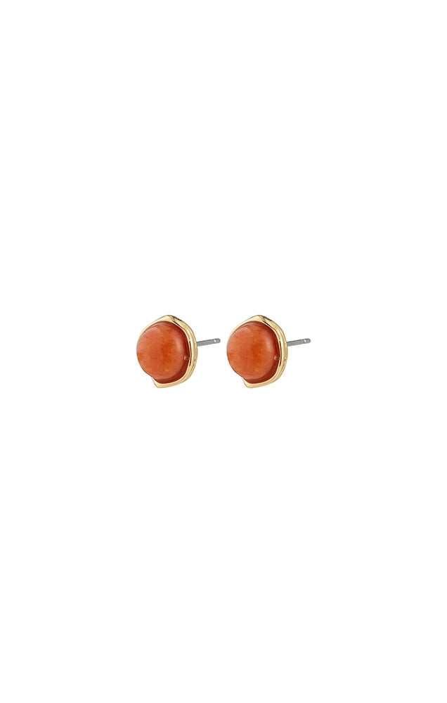 SENSE RED AGATE STONE STUD EARRINGS