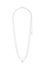 PILGRIM BLOSSOM RECYCLED CRYSTAL HALO NECKLACE IN SILVER