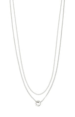 PILGRIM BLOSSOM RECYCLED CRYSTAL HALO NECKLACE IN SILVER