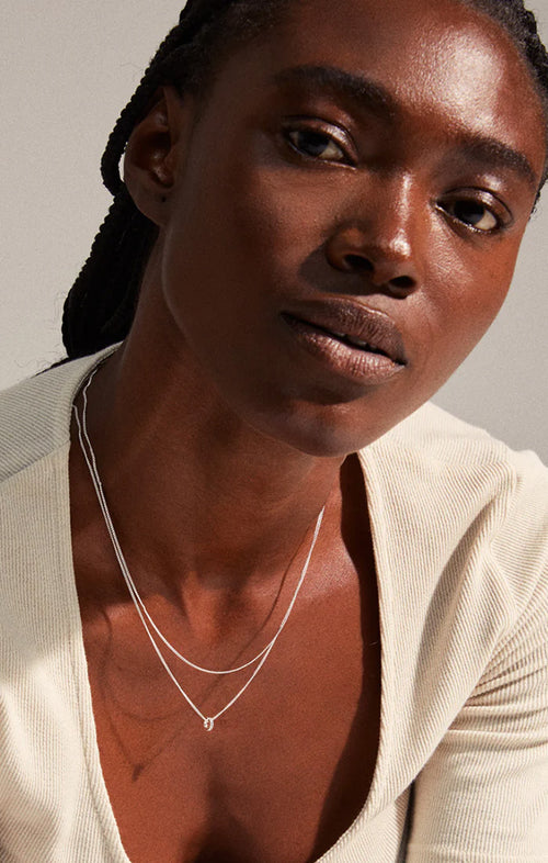 PILGRIM BLOSSOM RECYCLED CRYSTAL HALO NECKLACE IN SILVER