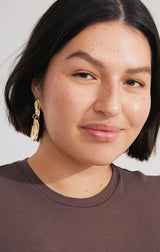 PILGRIM BLOOM RECYCLED HAMMERED EARRINGS IN GOLD