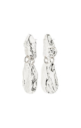 PILGRIM BLOOM RECYCLED HAMMERED EARRINGS IN SILVER