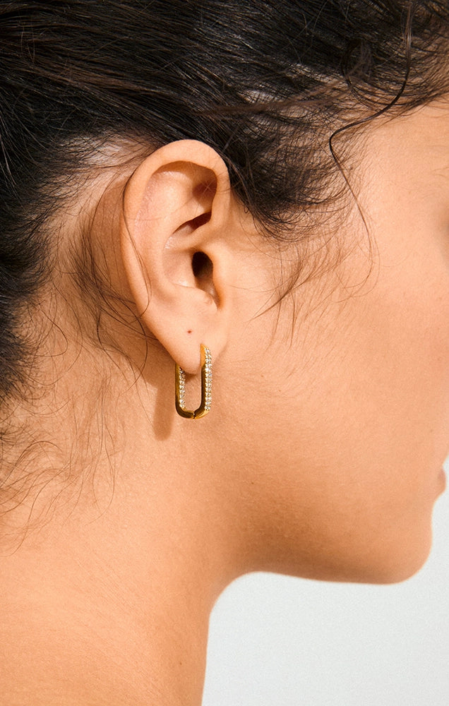 PHASE OVAL HOOPS IN GOLD