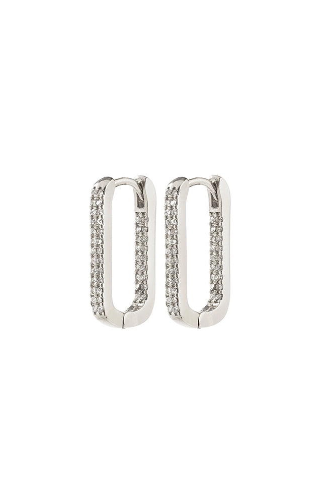 PHASE OVAL HOOPS IN SILVER