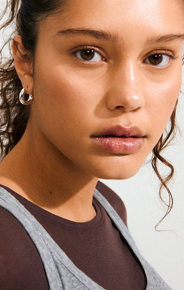 PHASE RECYCLED SMALL HOOPS IN SILVER