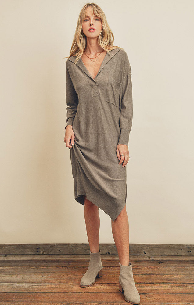 HAYLEY KNIT POLO MIDI DRESS