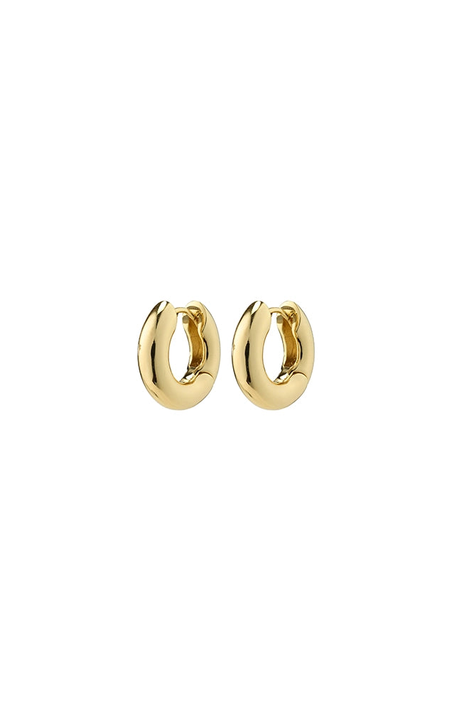 AICA MICRO RECYCLED HUGGIE HOOP EARRINGS IN GOLD