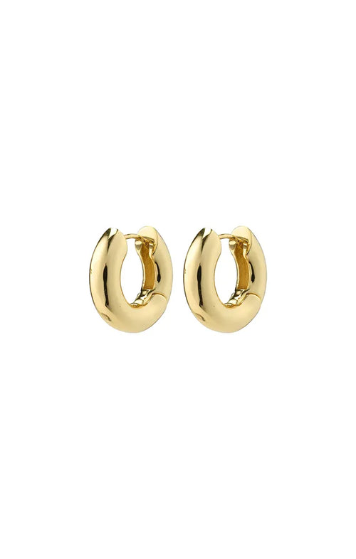 PILGRIM AICA SMALL RECYCLED CHUNKY HOOP EARRINGS IN GOLD