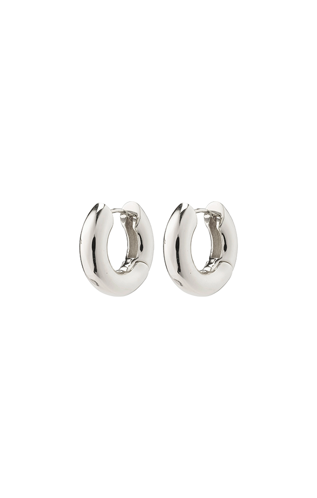 AICA SMALL RECYCLED CHUNKY HOOP EARRINGS 22MM IN SILVER