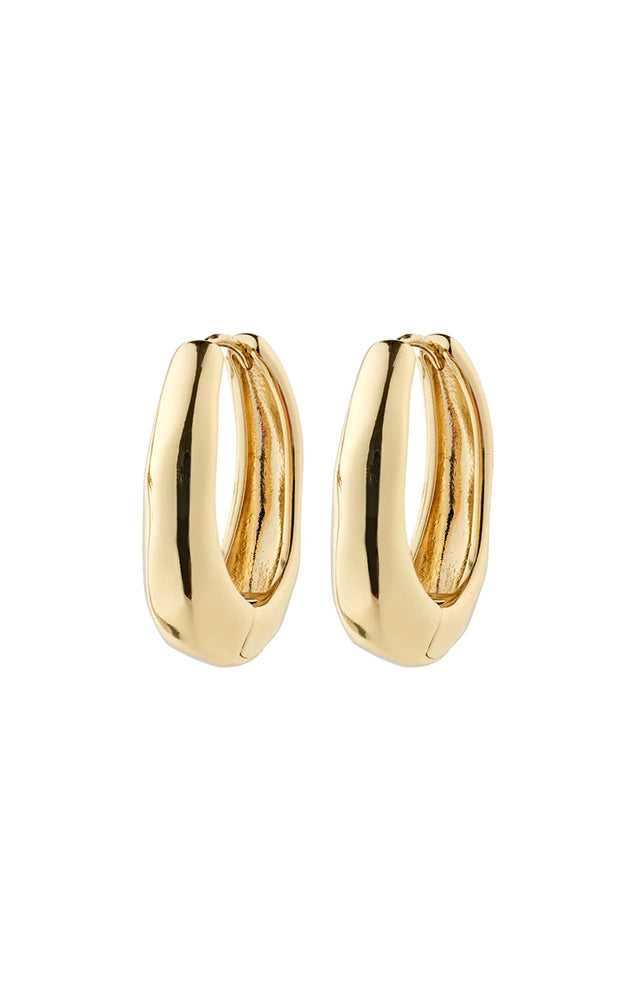 ASHER RECYCLED OVAL HOOP EARRINGS IN GOLD