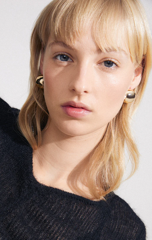 PILGRIM TALULLA RECYCLED CHUNKY GLOSSY EARRINGS IN GOLD