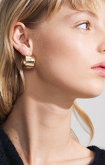 PILGRIM TALULLA RECYCLED CHUNKY GLOSSY EARRINGS IN GOLD