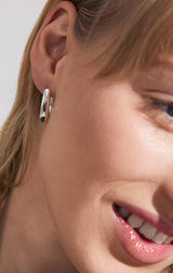 ASHER RECYCLED OVAL HOOP EARRINGS IN SILVER