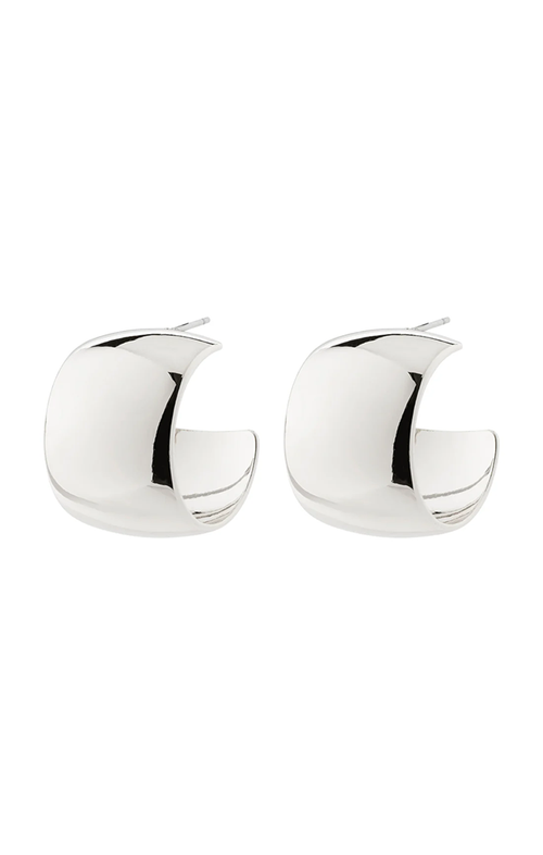 PILGRIM TALULLA RECYCLED CHUNKY GLOSSY EARRINGS IN SILVER