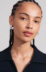 PILGRIM TALULLA RECYCLED CHUNKY GLOSSY EARRINGS IN SILVER