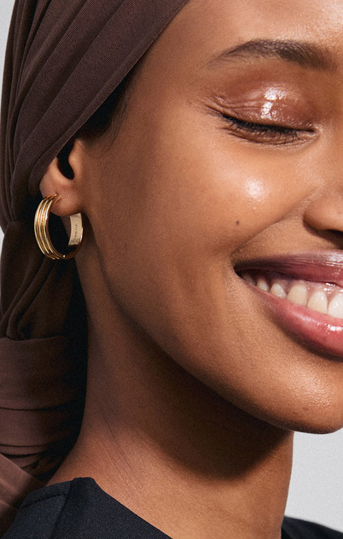 PILGRIM BENNETT RECYCLED HOOP EARRINGS IN GOLD