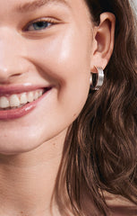 PILGRIM BENNETT RECYCLED HOOP EARRINGS IN SILVER