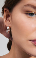PILGRIM BENNETT RECYCLED HOOP EARRINGS IN SILVER