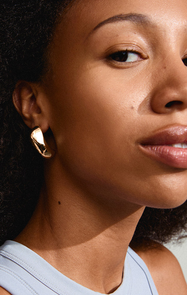 DUNE RECYCLED LARGE CHUNKY EARRINGS IN GOLD
