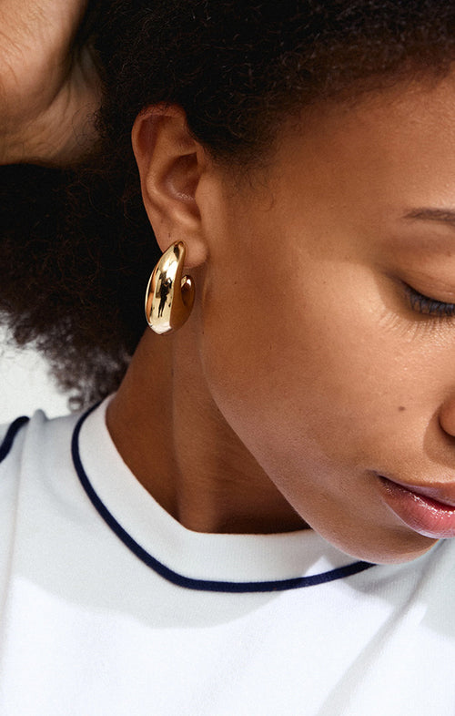 PILGRIM RORY RECYCLED HALF-HOOP EARRINGS IN GOLD