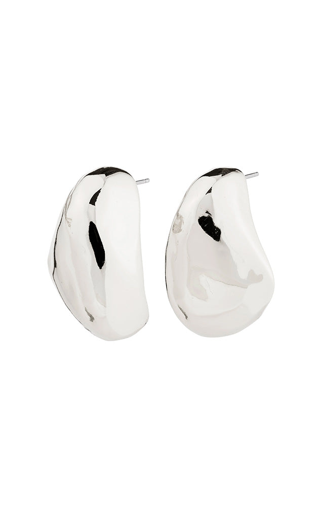 PILGRIM DUNE RECYCLED LARGE CHUNKY EARRINGS IN SILVER