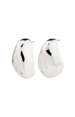 PILGRIM DUNE RECYCLED LARGE CHUNKY EARRINGS IN SILVER